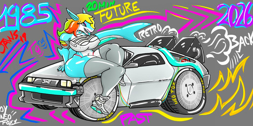 ass_up athletic athletic_female big_breasts big_butt blue_body blue_eyes blush breasts butt car clothing delorean_time_machine dmc-12 female fire footwear graffiti hair labial_pit multicolored_hair neon nike_mag nipple_outline on_car on_hood on_vehicle pit_organ pop_culture radioactive retro shark_fin shark_tail shark_teeth shoes smile sneakers solo street_art time_machine vehicle neofox1 back_to_the_future delorean nike sharky_mag aquatic fish shark hi_res