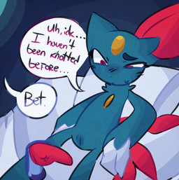 animal_genitalia bed canine_genitalia duo female feral furniture genitals knot knotted_penis male male/female offscreen_male penis faebans nintendo pokemon generation_2_pokemon pokemon_(species) sneasel hi_res tagme