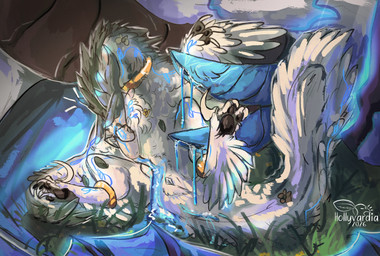 2_penises animal_genitalia animal_penis anus blind_eye blue_cum bodily_fluids colored_cum cum cum_inside duo eyewear feathers female feral genital_fluids genitals glasses golden_rings hemipenes horn interspecies licking male male/female multi_genitalia multi_penis pawpads penis self_lick size_difference spread_wings tail tail_feathers tongue unusual_bodily_fluids unusual_cum unusual_genital_fluids vulva wearing_glasses wings hollyvardia european_mythology mythology hollyvardia_(character) saber_(saber15) deinonychus dinosaur dragon dromaeosaurid feathered_dinosaur feathered_scalie mythological_creature mythological_scalie prehistoric_species reptile saurischian scalie theropod western_dragon wyvern absurd_res hi_res
