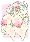 anthro big_breasts breasts eyewear female fusion genitals glasses heart_symbol huge_breasts nipple_dip nipples pink_eyes pink_nipples pokemon_fusion pussy solo thick_thighs white_body wings lewdchuu_(artist) nintendo pokemon cake_(lewdchuu) alcremie generation_4_pokemon generation_8_pokemon hybrid love_sweet_alcremie pokemon_(species) rainbow_swirl_alcremie togekiss hi_res