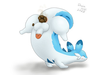 anthro anus balls blue_body blue_fur butt crowning_feces erection eyes_closed feces feces_in_ass fur genitals handstand legs_up male multicolored_body penis pooping solo spread_legs spreading two_tone_body white_body white_fur drain_scat palworld pocketpair chillet pal_(species) 6:5 hi_res