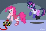 clothing coat cutie_mark duo eyewear female feral fur glasses hair horn lab_coat multicolored_hair pink_body pink_fur purple_hair tail topwear two_tone_hair ladypixelheart cartoon_network dexter's_laboratory friendship_is_magic hasbro my_little_pony mythology dee_dee dexter_(dexter's_laboratory) pinkie_pie_(mlp) twilight_sparkle_(mlp) earth_pony equid equine horse mammal mythological_creature mythological_equine pony unicorn crossover low_res