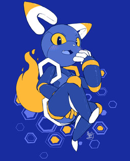 anthro blue_background blue_eyes blue_tongue blush cute_fangs dipstick_ears ear_markings fangs featureless_crotch female fire flaming_tail looking_at_viewer machine mascot multicolored_ears open_mouth pose simple_background snout solo tail teeth tongue yellow_sclera plattyneko e621 esix android felid feline mammal robot robot_anthro 2018 hi_res pinup