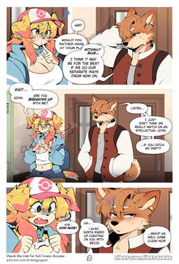 anthro big_breasts breasts clothing dialogue female fur huge_breasts infidelity male male/female school tail text breedypupper conditional_dnp nintendo pokemon blue_(breedypupper) tyler_(breedypupper) canid canine canis domestic_dog mammal absurd_res comic hi_res url