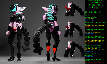 4_ears big_penis claws cybernetic_limb cybernetic_tail cybernetics genitals gynomorph intersex machine mask military multi_ear penis science small_penis text cyborg 3d_(artwork) digital_media_(artwork) english_text flash hi_res interactive
