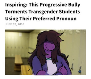 anthro bench brown_hair bully bullying clothed clothing female freckles hair hair_over_eyes humor lgbt_pride lock locker locker_room photo_background purple_body purple_skin screencap screencap_background smile solo text homahowiarts clickhole deltarune undertale_(series) susie_(deltarune) dinosaur prehistoric_species reptile scalie 2021 english_text photography_(artwork)