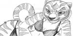 bra feline female fyre-flies greyscale kung_fu_panda lingerie looking_at_viewer mammal master_tigress monochrome plain_background solo tiger underwear white_background
Rating: Questionable
Score: 3
User: hoppy
Date: January 30, 2014