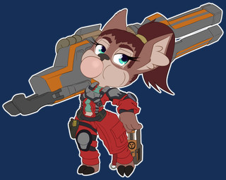 anthro bubble_gum cosplay female fluffy_ears gatling_gun gun hair hooves machine_gun mechanic minigun ponytail ranged_weapon red_hair shortstack solo tools toony weapon wrench turkojar apex_legends electronic_arts respawn_entertainment isa_sturmi rampart_(apex_legends) deer mammal alpha_channel hi_res