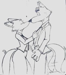 4_fingers anthro biped canon_couple cheek_tuft clothed clothed_anthro clothed_female clothed_male clothing clothing_pull constricted_pupils duo eyebrows eyes_closed facial_tuft female fingers fully_clothed fully_clothed_anthro fully_clothed_female fully_clothed_male fur heart_symbol logo male male/female mouthless necktie necktie_pull nose_to_nose pupils romantic romantic_couple shocked side_view small_pupils snout suit tail tail_motion tailwag tuft wide_eyed daboxx dreamworks the_bad_guys diane_foxington mr._wolf_(the_bad_guys) canid canine canis fox mammal wolf 2025 artist_logo hi_res sketch traditional_media_(artwork) unfinished