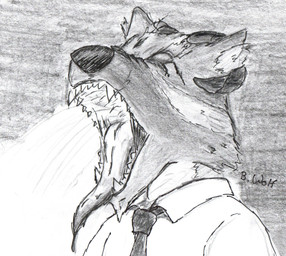 male mouth_shot necktie open_mouth oral_vore soul_vore vore burgundy_wolf mythology canid canid_demon canine canis demon hellhound mammal mythological_canine mythological_creature wolf hi_res nonbinary_(lore)