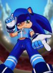 andromorph anthro baseball_uniform bottomless bottomless_andromorph bottomless_anthro bottomless_intersex clitoral_hood clothed clothing crossgender eulipotyphlan genitals gesture hand_gesture hedgehog hi_res innie_pussy intersex looking_at_viewer looking_down looking_down_at_viewer low-angle_view mammal mostly_nude mostly_nude_andromorph mostly_nude_anthro mta_crossgender mti_crossgender nowykowski7 pointing pointing_at_viewer presenting presenting_pussy pussy sega smile smiling_at_viewer solo sonic_the_hedgehog sonic_the_hedgehog_(series) sportswear uniform worm's-eye_view