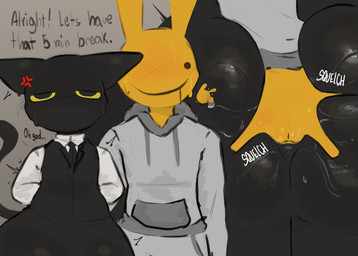 anthro anus balls black_body black_fur duo fur genitals gent male male/male penetration piiure sex text animal_hospital roblox secret_agent_(animal_hospital) felid feline lagomorph leporid mammal rabbit digital_media_(artwork) english_text hi_res