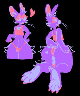 anthro anus backsack balls bedroom_eyes big_butt big_feet body_hair bottom_heavy bottomless bulge butt butt_focus butt_grab cheek_tuft claws clothed clothing crop_top digitigrade eyelashes eyeliner facial_tuft feet genitals hand_on_butt hand_on_own_butt happy_trail heart_(marking) lidded_eyes makeup male markings narrowed_eyes open_mouth pansy_(haulass) penis presenting presenting_anus presenting_hindquarters puffy_anus seductive shirt shirt_only short_tail simple_background smile solo tail thick_eyelashes thong tongue tongue_out topwear topwear_only tuft underwear whiskers haulass hare lagomorph leporid mammal rabbit 2026 5:6 absurd_res hi_res lineless watermark