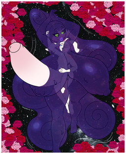 big_breasts big_penis blue_eyes border breasts cosmic_flesh cosmic_hair duo ethereal_hair female foreskin genitals green_eyes hair hair_pulled_back huge_breasts huge_penis hyper hyper_genitalia hyper_penis lips male mimi_(mimakari) nipples partially_submerged penis pink_hair slime space thick_lips white_border mimakari mudamura jane_(mudamura) absurd_res hi_res