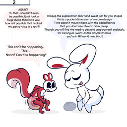 clothed clothing dialogue diaper diaper_only feces fur pooping profanity red_body red_tail simple_background soiled_diaper soiling soiling_diaper tail text topless unclean_diaper used_diaper using_diaper wearing_diaper white_background white_body vladigaunt chikn_nuggit hawt_saus_(chikn_nuggit) iscream_(chikn_nuggit) lagomorph leporid mammal rabbit rodent sciurid tree_squirrel 1:1 comic digital_media_(artwork) english_text hi_res nonbinary_(lore)