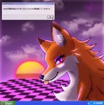 blep error_message female feral fur orange_body orange_fur purple_eyes solo text tongue tongue_out vaporwave white_body white_fur astralia_(art) microsoft microsoft_windows windows_xp canid canine fox mammal translation_check translation_request watermark