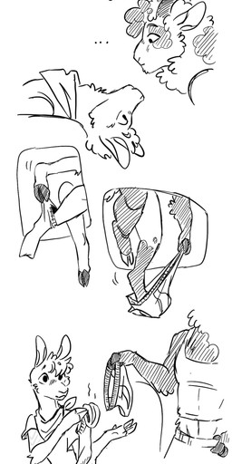 anthro book clothing duo footwear furgonomics furniture hoof_hands hooves kissing male male/male musk musky_underwear radiator reading reading_book removing_socks removing_underwear romantic romantic_couple socks sofa text undressing pineconepaladin hydro_(hydro19) romeo_(inkwell_plume) alpaca bovid camelid caprine domestic_sheep jacob_sheep mammal sheep absurd_res english_text hi_res long_image monochrome tall_image