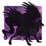 anatomically_correct anatomically_correct_genitalia anus autotitfuck balls beak black_anus black_beak black_body black_claws black_fur black_pussy breast_play breasts butt claws feathered_wings feathers feral fur genitals half-erect hooves intersex looking_at_viewer maleherm masturbation nipples penile penile_masturbation penis pink_nipples puffy_anus pussy solo teats wings nitrods european_mythology greek_mythology mythology avian hippogriff mythological_avian mythological_creature 1:1 hi_res