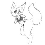 1:1 2019 anthro big_butt bra breasts butt canid canine clothed clothing collarbone digital_drawing_(artwork) digital_media_(artwork) digitigrade facial_piercing female female_anthro gesture greyscale hand_gesture hand_on_hip heart_eyes heart_symbol hi_res looking_at_viewer mammal monochrome nose_piercing one_eye_closed panties piercing procreate_(artwork) simple_background sketch sneplord solo standing tail thick_thighs tongue tongue_out underwear underwear_only v_sign white_background wink winking_at_viewer