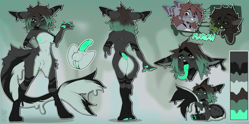 4_toes 5_fingers ambiguous_gender anthro areola balls biped breasts butt claws countershade_torso countershading duo erection feet finger_claws fingers front_view genitals green_eyes green_tongue grey_hair grey_tail hair handpaw herm intersex looking_at_viewer navel nipples nude nude_anthro nude_herm nude_intersex open_mouth paws penis rear_view smile tail teeth toe_claws toes tongue tongue_out vulva cocoline_(artist) mammal 2025 digital_drawing_(artwork) digital_media_(artwork) hi_res model_sheet