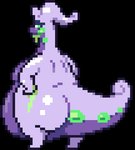 ambiguous_gender antennae_(anatomy) anthro belly big_butt butt curled_tail eyelashes glistening glistening_body green_eyes hands_on_hips huge_butt long_neck looking_back nude overweight overweight_ambiguous purple_body rear_view slime solo standing tail thick_tail jellybru mythology nintendo pokemon dragon generation_6_pokemon goodra mythological_creature mythological_scalie pokemon_(species) scalie 2021 alpha_channel animated digital_media_(artwork) low_res pixel_(artwork) pixel_animation short_playtime