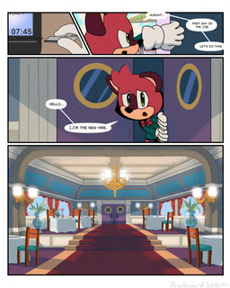 ambiguous_gender anthro bucket chair chandelier container dining_room dining_table furniture solo train vase vehicle awkward2eleven sega sonic_the_hedgehog_(series) the_murder_of_sonic_the_hedgehog barry_(sonic) macropod mammal marsupial quokka 4:5 comic hi_res