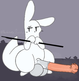 animal_genitalia animal_penis anthro balls big_balls big_penis big_tail equine_genitalia equine_penis erection flared_penis fur genitals holding_melee_weapon holding_object holding_polearm holding_spear holding_weapon huge_penis male medial_ring melee_weapon paws penis pink_penis polearm solo spear tail thick_thighs weapon white_balls white_body white_ears white_fur white_penis white_tail wide_hips nonbinary_bunny rain_world videocult survivor_(rain_world) slugcat 2023 digital_drawing_(artwork) digital_media_(artwork)