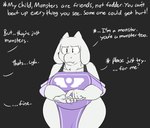 2023 4_fingers anthro boss_monster_(undertale) bovid breasts caprine clothed clothing curvy_figure digital_media_(artwork) english_text female fingers floppy_ears fur horn lop_ears mammal offscreen_character robertge solo text toriel undertale undertale_(series) voluptuous white_body white_fur