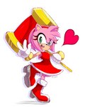 5_fingers anthro boots clothing female fingers footwear gloves green_eyes handwear open_mouth open_smile piko_piko_hammer shoes simple_background smile solo teeth white_background nin10ja sega sonic_the_hedgehog_(series) amy_rose eulipotyphlan hedgehog mammal 2021 absurd_res hi_res signature