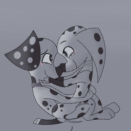black_body black_fur black_nose black_spots blush blush_lines duo female feral floppy_ears fur heterochromatic_ears imminent_incest leg_markings long_ears male markings nose_to_nose socks_(marking) spots toony white_body white_fur white_spots seisai1751 101_dalmatian_street 101_dalmatians disney dolly_(101_dalmatians) dylan_(101_dalmatians) canid canine canis dalmatian domestic_dog mammal 1:1 hi_res