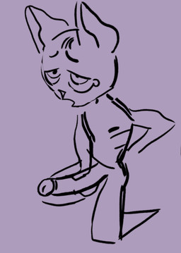 anthro big_penis bodily_fluids foreskin genitals hairless hand_behind_back hand_on_penis hunched_over kneeling lidded_eyes male masturbation penis retracted_foreskin solo tears tears_of_pleasure teary_eyes wrinkles big-fig julius_(big-fig) domestic_cat felid feline felis hairless_cat mammal black_and_blue sketch