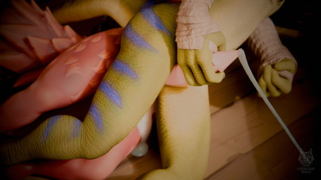 anthro anthro_on_anthro armor aroused axe barbarian bodily_fluids close-up corner cum cum_in_ass cum_inside cum_spill duo ear_piercing ejaculation floor genital_fluids genitals green_body green_skin male male/male penetration penile penile_penetration penis piercing public public_sex red_body red_skin sex tavern tribal weapon wood wood_floor foirgairwolf mythology howlark_(foirgairwolf) canid canine lizard lizardman mammal mythological_canine mythological_creature reptile scalie werecanid werecanine werecreature werewolf 16:9 3d_(artwork) 4k absurd_res blender_(artwork) blender_cycles_(artwork) digital_media_(artwork) hi_res story story_at_source story_in_description widescreen