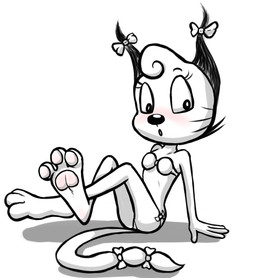 3_toes 4_fingers accessory anthro arm_support bare_shoulders barefoot bent_legs big_eyes big_nose bikini biped blush bow_(feature) bow_ribbon clothed clothed_anthro clothed_female clothing curved_eyebrows ear_bow extended_arm eyebrows eyelashes feet female fingers fur fur_tuft furgonomics glistening glistening_nose head_tuft humanoid_hands iris legs_together legs_up long_eyelashes looking_at_viewer markings open_mouth pawpads pink_blush pink_pawpads plantigrade pose price pseudo_hair pupils ribbons shadow simple_background sitting solo swimwear tail tail_accessory tail_bow tail_ribbon thin_eyebrows three-quarter_view toes tuft twin_ear_bows two-piece_swimsuit whisker_markings whiskers white_background wide_eyed young young_anthro young_female anonymous_artist the_complex_adventures_of_eddie_puss nymphie_(tcaoep) domestic_cat felid feline felis mammal 2025 black_and_white digital_drawing_(artwork) digital_media_(artwork) full-length_portrait hi_res monochrome pinup portrait