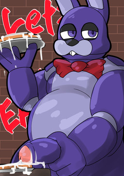 4_fingers anthro biped black_nose bodily_fluids bow_tie bow_tie_only buckteeth cum cum_on_food erection fingers food food_fetish foreskin genital_fluids genitals glans glistening glistening_body glistening_genitalia glistening_glans glistening_penis hand_on_penis holding_object holding_penis holding_plate humanoid_genitalia humanoid_penis machine male male_anthro masturbation mostly_nude mostly_nude_anthro mostly_nude_male partially_retracted_foreskin penile penile_masturbation penis purple_body purple_eyes purple_penis red_bow_tie red_glans solo teeth wall_(structure) suzuinu five_nights_at_freddy's scottgames bonnie_(fnaf) animatronic lagomorph leporid mammal rabbit robot 2024 digital_media_(artwork) hi_res