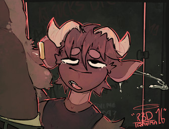 anthro anthro_on_anthro anthro_penetrated anthro_penetrating anthro_penetrating_anthro ball_tuft balls balls_deep bathroom bodily_fluids bottomwear bottomwear_down clothed clothing cum cum_from_ear cum_in_ear cum_inside cum_through cumshot duo ear_penetration ejaculation eye_roll genital_fluids genitals hair horn male male/male male_anthro male_penetrated male_penetrating male_penetrating_male mindfuck open_mouth pants pants_down partially_clothed penetration penile penile_penetration penis penis_in_ear public_restroom restroom_sex restroom_stall saliva sex solo_focus standing tuft redtrauma red_(redtrauma) bovid caprine goat mammal hi_res