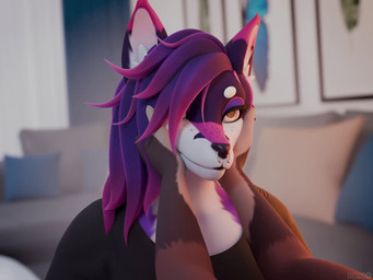 anthro biped blaze_(marking) blep clothed clothing duo ear_piercing ears_down eye_roll facial_markings facial_piercing female fully_clothed hair hair_over_eye hand_on_face head_markings head_massage headpat inside living_room markings massage nose_piercing petted_silly petting piercing pivoted_ears relaxed_expression septum_piercing shaking shivering tongue tongue_out itsjag blender_cycles jag canid canine fox mammal raccoon_dog tanuki 3d_(artwork) 3d_animation 4:3 animated digital_media_(artwork) no_sound short_playtime webm trans_(lore) trans_woman_(lore)