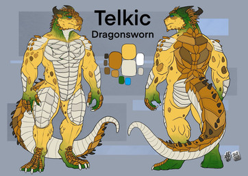 abstract_background anthro blue_eyes cheek_spikes claws facial_spikes featureless_crotch finger_claws front_view green_body male male_anthro mouth_closed muscular muscular_anthro muscular_male nude orange_body orange_tail pecs rear_view solo spiked_tail spikes spikes_(anatomy) standing tail white_body white_claws white_tail yellow_body hufnaar mythology telkic dragon mythological_creature mythological_scalie scalie 2025 dated model_sheet