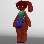 anthro big_bulge brown_body brown_fur bulge fur gradient_background hair male red_hair simple_background small_but_hung solo teapot_(body_type) ut unknown_artist 1:1 3d_(artwork) digital_media_(artwork) hi_res