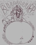 anthro belly big_belly bloated bodily_fluids burping claws fangs fur hair hand_on_belly male mane morbidly_obese navel nude obese obese_anthro obese_male one_eye_half-closed open_mouth overweight overweight_anthro overweight_male saliva solo sound_effects teeth text tongue tongue_out eggo21 disney the_lion_king scar_(the_lion_king) felid lion mammal pantherine 2023 absurd_res half-length_portrait hi_res portrait