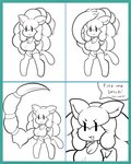 anthro big_breasts body_part_transformation breasts concealed_weapon dialogue female profanity short_stack stinger text transformation weapon chibiemiko_(artist) minoa_(chibiemiko) felid feline goo_creature mammal 4:5 comic english_text hi_res line_art monochrome