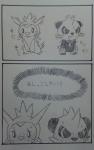 ambiguous_gender contest holding_crotch omorashi pee_holding_contest simple_background text white_background enbuoo nintendo pokemon chespin generation_6_pokemon pancham pokemon_(species) better_version_at_source black_and_white comic monochrome translated