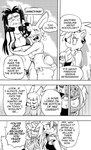 angry anthro arm_by_side bent_arm bikini blush bodily_fluids breast_grab breasts camel_toe canid canine cleavage clothed clothing coat comic cookie_(furryfight_chronicles) cross-popping_vein daigaijin dialogue drooling embrace english_text eulipotyphlan extended_arm eyeshadow eyewear eyewear_on_head female female/female fox fur furryfight_chronicles glasses glasses_on_head group hair hand_on_breast head_on_breast heart_symbol hedgehog hi_res hug ida_huggler kalita_(furryfight_chronicles) lagomorph leporid makeup mammal midriff monochrome muko navel rabbit raised_hand rodent saliva sciurid straight_arm swimwear text topwear tree_squirrel tucked_arm