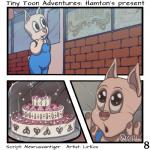 1:1 2018 bakery cake comic dessert detailed_background digital_media_(artwork) domestic_pig food hamton_j._pig hi_res lirkov male mammal solo suid suina sus_(pig) tiny_toon_adventures warner_brothers