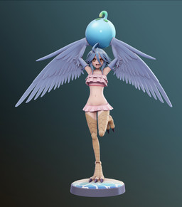 ahoge avian_feet blue_body blue_feathers blue_hair blush breasts clothing eyelashes feathered_wings feathers female front_view green_background hair looking_at_viewer monster_girl_(genre) navel on_one_leg open_mouth pink_clothing pink_swimwear simple_background small_breasts solo standing swimwear tan_body tan_skin thick_thighs two-piece_swimsuit wide_hips winged_arms wings yellow_eyes the-great-pipmax european_mythology greek_mythology monster_musume mythology papi_(monster_musume) avian harpy humanoid mythological_avian mythological_creature 3d_(artwork) digital_media_(artwork) hi_res