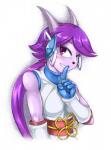 anthro clothed clothing female hair horn long_hair purple_hair simple_background smile solo teeth white_background zelen freedom_planet galaxytrail mythology sash_lilac aquatic_dragon dragon hybrid mammal marine mythological_creature mythological_scalie scalie hi_res