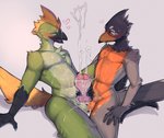 5_fingers anthro avian_feet balls balls_touching beak blush bodily_fluids cum cum_drip cum_on_balls cum_on_beak cum_on_belly cum_on_body cum_on_chest cum_on_face cum_on_head cum_on_leg cum_on_own_face cum_on_partner cum_on_penis cum_on_self cum_on_sex_toy cum_string cumshot double_penetration dripping duo ejaculation excessive_cum excessive_genital_fluids feet fingers frottage genital_fluids genitals glistening glistening_body heart_symbol male male/male messy nude penetrable_sex_toy penetration penile penis penises_touching sex sex_toy sharing_penetrable_sex_toy sharing_sex_toy sweat sweatdrop talons toes conditional_dnp zackary911 benji_(peebisroom) omega american_robin avian bird corvid corvus_(genus) crow oscine passerine robin_(bird) thrush_(bird) true_thrush 2020