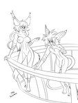 anthro breasts duo female fur genitals hair long_hair male navel nipples nude penis pussy sailoranna elly_(gamerfox) jake_(gamerfox) bluffings mammal 3:4 hi_res monochrome