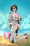 anthro beach bikini black_hair breasts clothing day detailed_background eyebrows eyelashes feet female fingers hair outside seaside sky slightly_chubby smile solo swimwear toes two-piece_swimsuit firetally denise_dixon_(character) harp_seal mammal marine pinniped seal 2020 digital_media_(artwork) hi_res