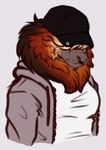 anthro clothed clothing facial_hair facial_piercing fluffy hat headgear headwear hidden_eyes male mane nose_piercing nose_ring piercing ring_piercing solo lizardpuke kurtis_(lizardpuke) callitrichid golden_lion_tamarin haplorhine lion_tamarin mammal monkey new_world_monkey primate 2021 digital_drawing_(artwork) digital_media_(artwork)