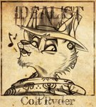 outlaw wanted_poster wild_west wastedtimeee dungeons_and_dragons hasbro wizards_of_the_coast canid canine canis coyote mammal hi_res monochrome sepia